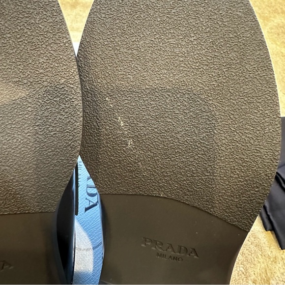 NIB Prada Leather Logo Loafer Mules - Picture 9 of 13
